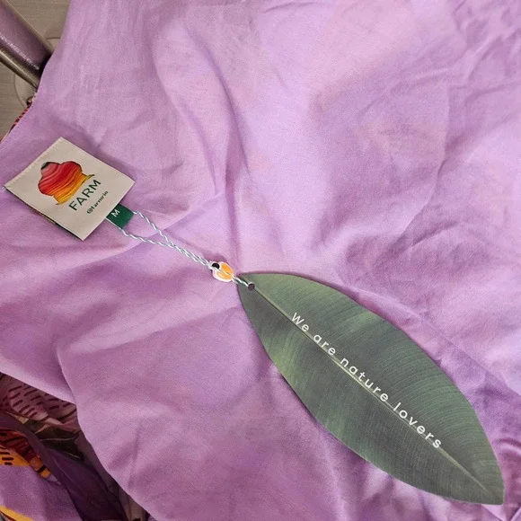 FARM Rio Lilac Beaks & Bananas Romper Puff Sleeve Belted M NWT - Picture 9 of 13